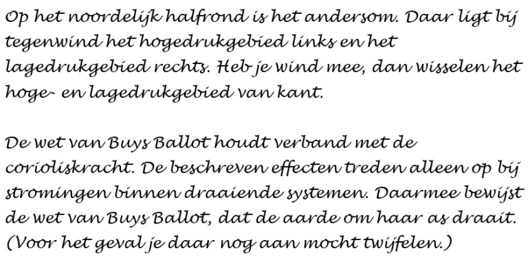 De wet van Buys Ballot | ZICHTBAAR ALLEEN